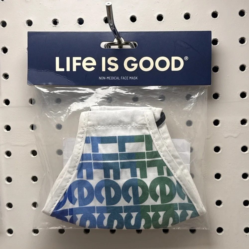 NEW Life Is Good Cloth Face Mask Sealed Reusable Washable 100% Cotton OOP